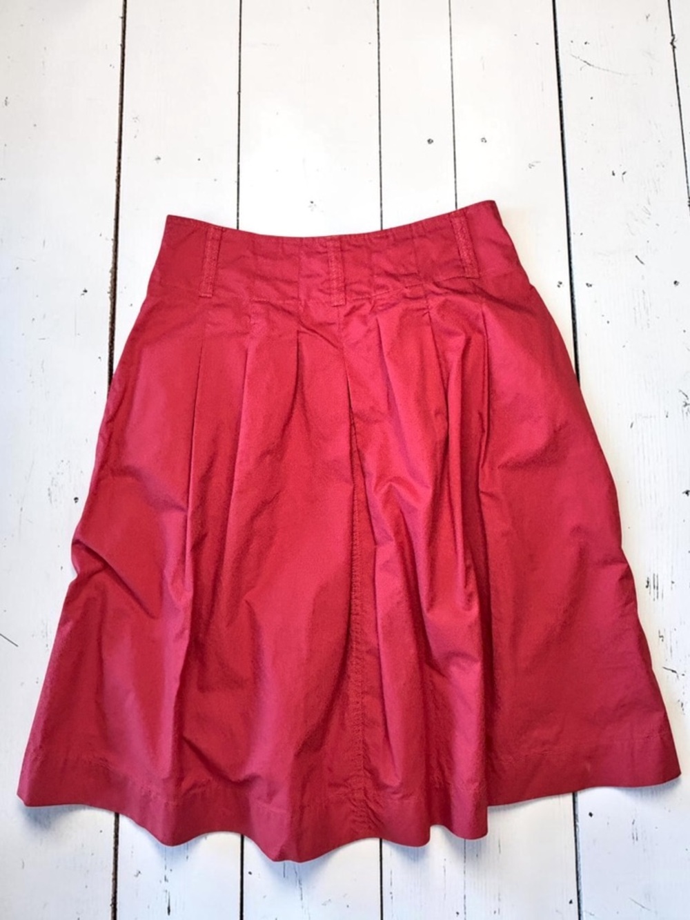 Merona Coral Pink Pleated A-Line Skirt Cotton Knee Length Size 6 - Picture 2 of 11
